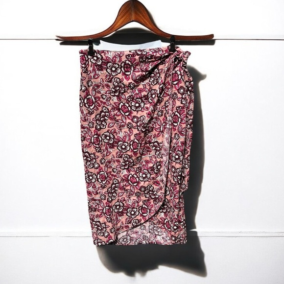 🌻NEW NWOT FAHERTY Pacifica Rose Desert Bloom Print Wrap Skirt Size Medium - Picture 2 of 9